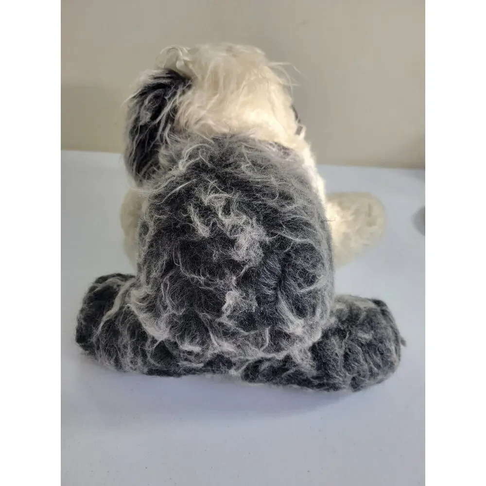 Vintage Sheep Dog Carnival Black White Fluffy Plush Stuffed Animal Toy‎ 17